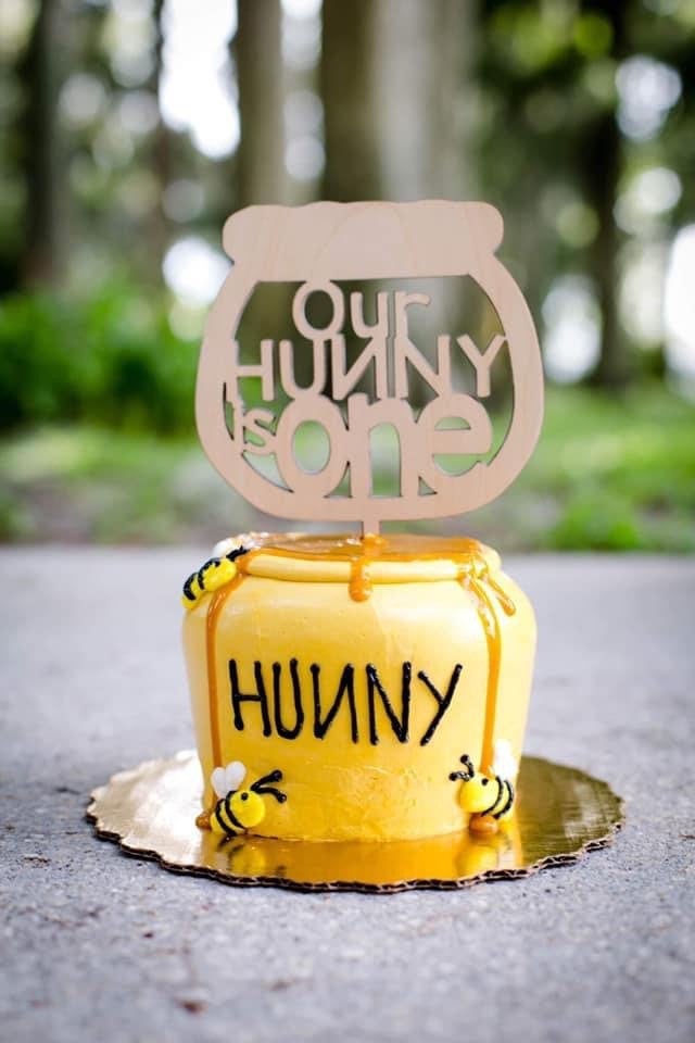 Winnie the Pooh Cake Topper Pooh Honey Hunny Pot Personalized